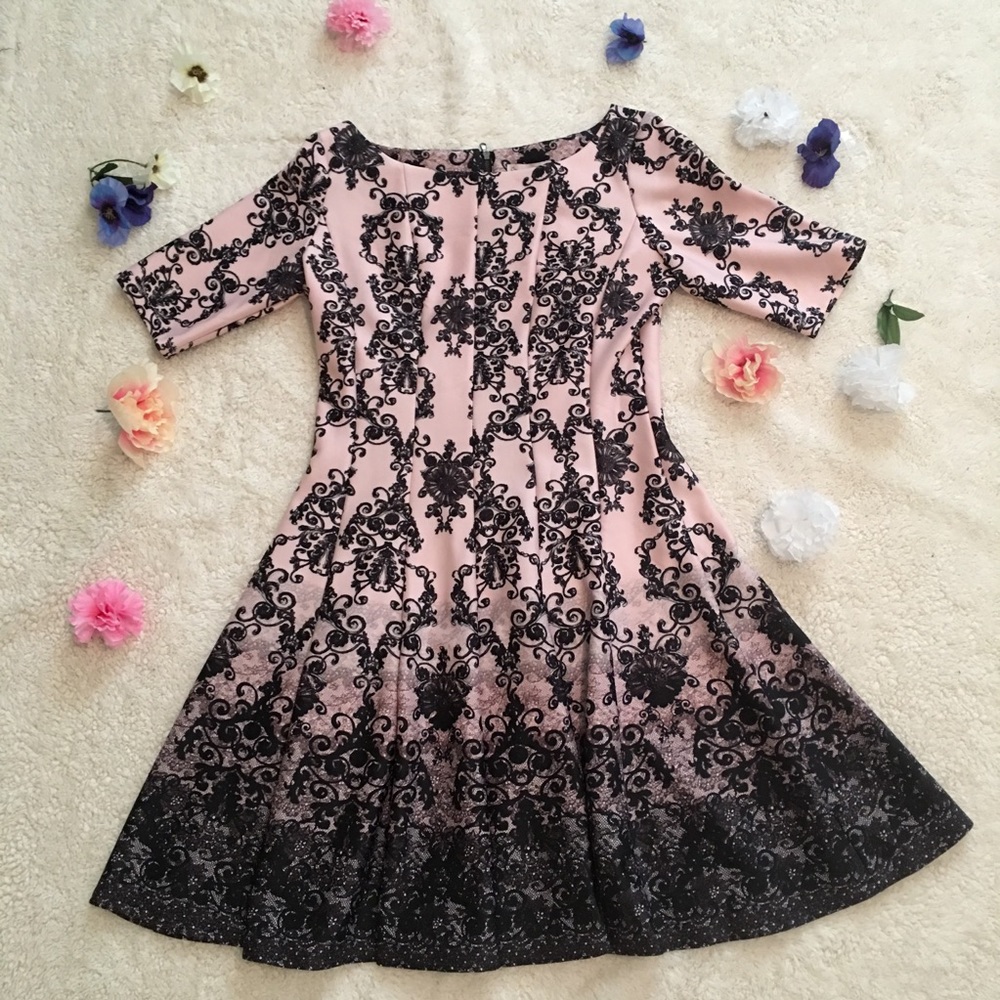 Lovely Pink and Black Dress